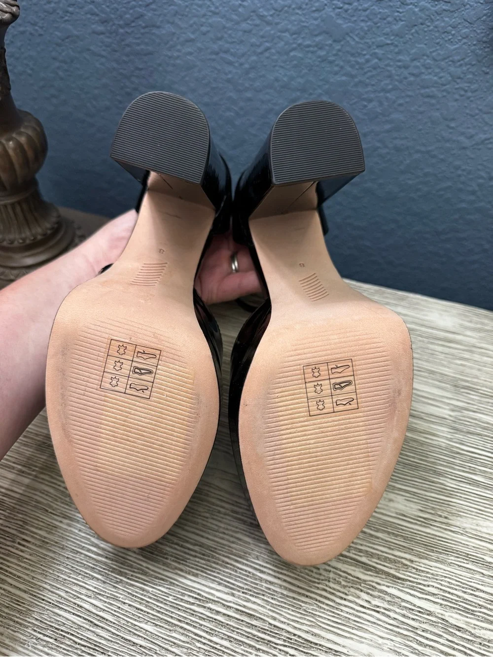 NEW!!! PAIGE Black Patent Platform Ankle-Strap Platforms